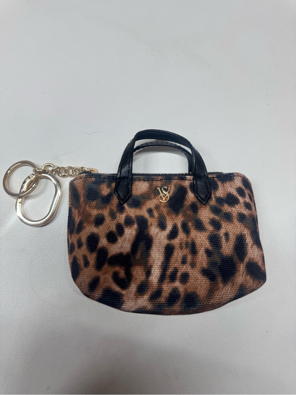 Victoria secret leopard keychain bag